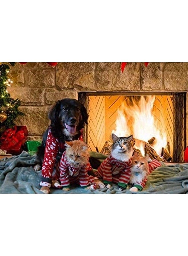 Fanghui Fireplace Holiday Photography Backdrop Photo Booths Studio Props Vinyl 7x5ft Christmas Stocking Tree Photo Background Winter Xmas Birthday Party Decorations Baby Shower Supplies - Image 3