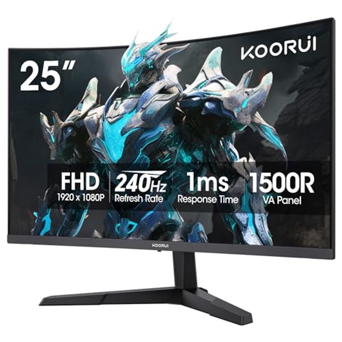 KOORUI 25 Inch Curved Gaming Monitor 240Hz Fhd 1080P Computer Monitor, 1500R 1Ms Mprt Display, Adaptive Sync, 90% Dci-P3,Hdr, Eye Care, Tilt Adjustable, Vesa 75X75Mm, Black,G2511Xc - Image 4