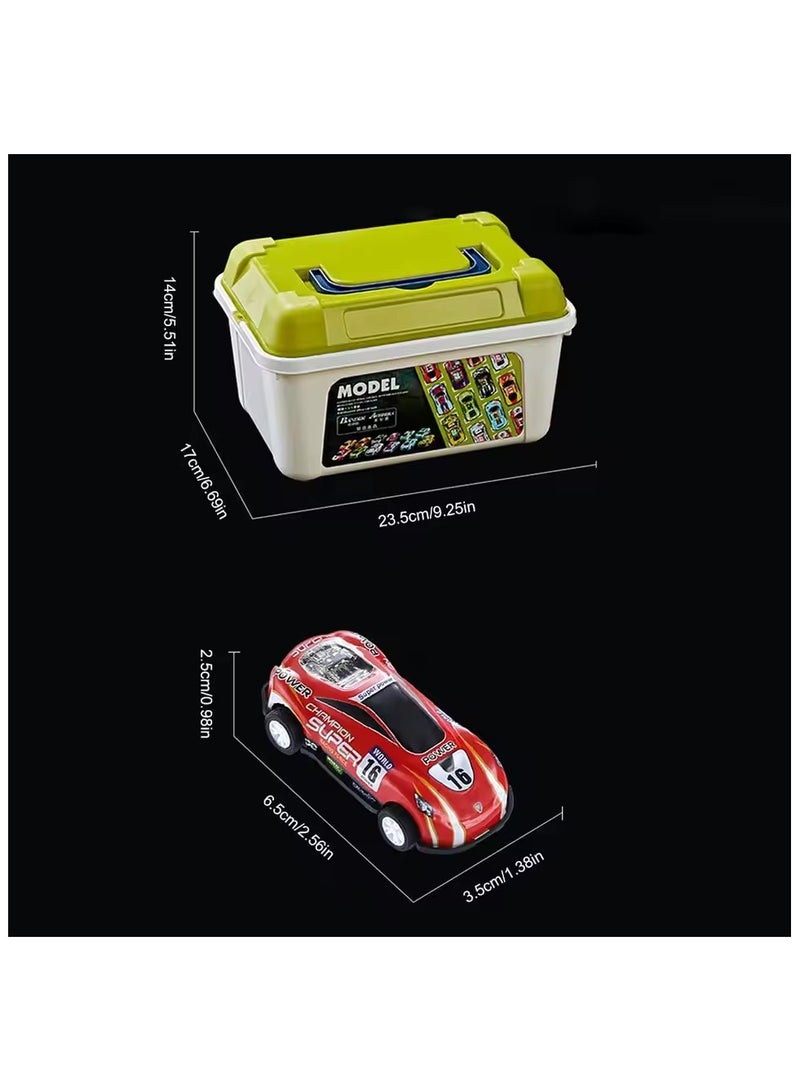 Pull Back Cars with Storage Box, 30pcs Racing Cars, Colorful Toy Car with Different Patterns, Made of Aluminum Alloy, Suitable for Boys and Girls of All Ages  - Image 4