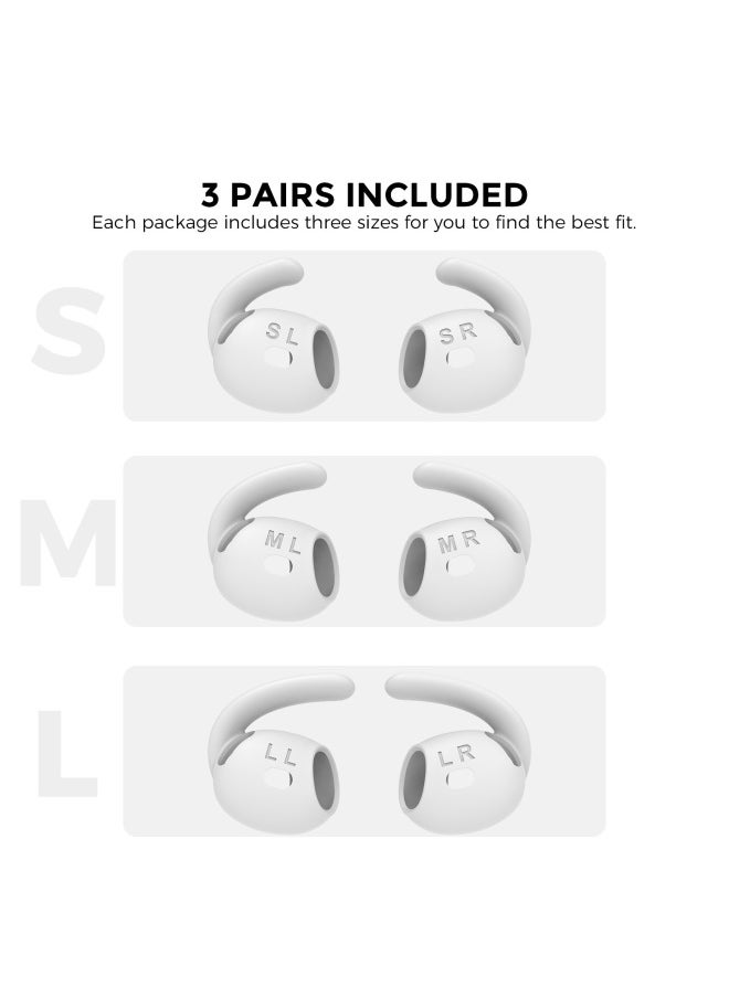Generic - Suitable For Apple Wireless Bluetooth Headset AirPods4 Silicone Soft Ear Cuffs Ear Hanger Value 3 Pair-Color:Black (1 Pair Each Of Large, Medium And Small) - Image 1
