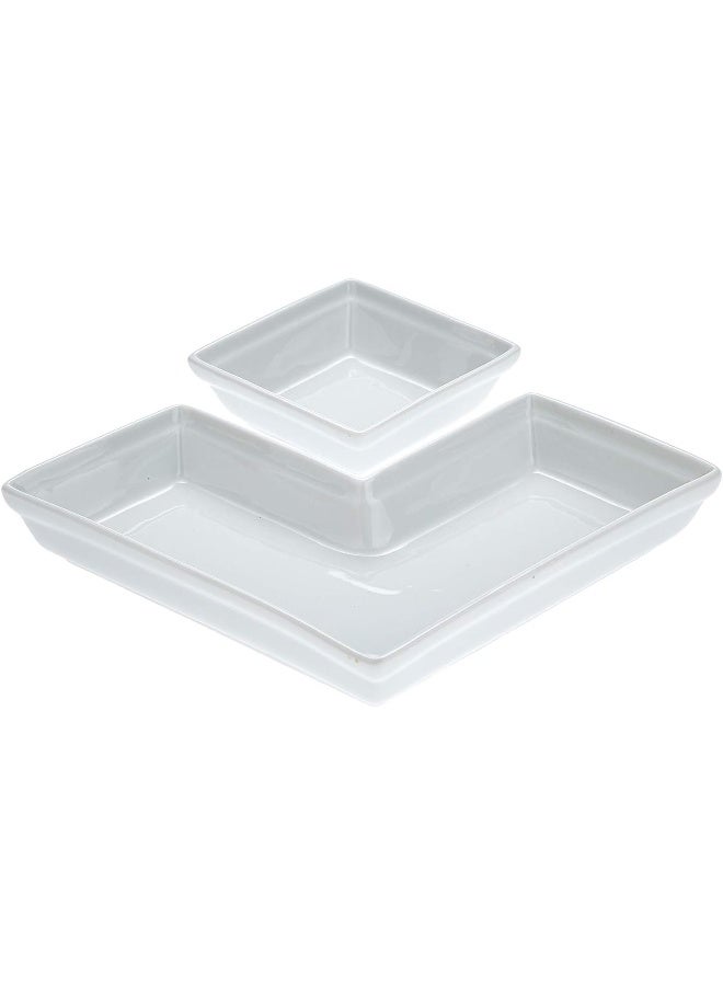 Symphony Snack Dishes - Set of 2, White - Image 2