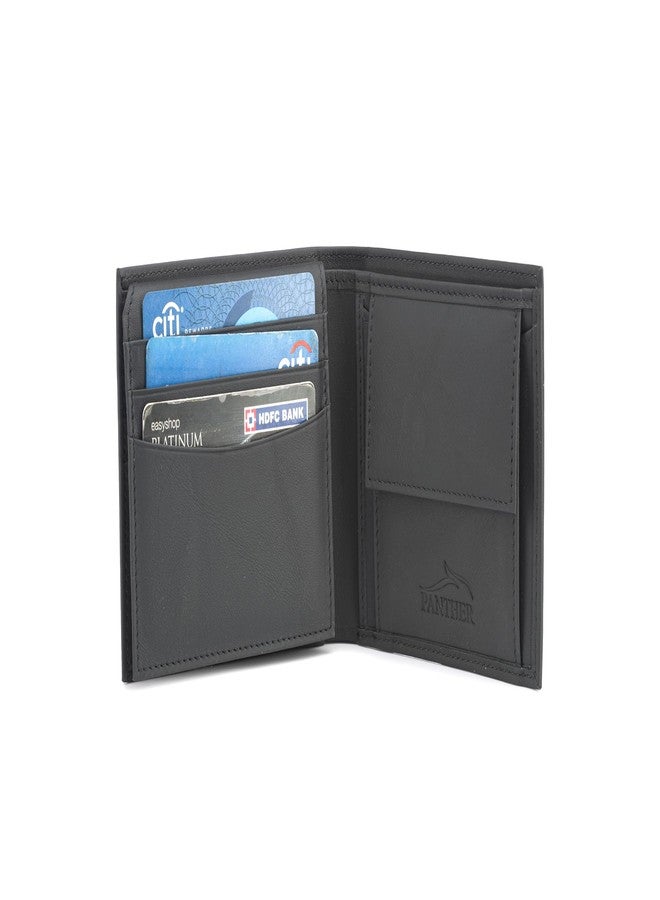 Panther Black Leather Wallet RFID Protected Leather Wallet for Men - Mens Wallet with Card Slots - Gift for Valentine Day, Father's Day, Birthday - Image 4