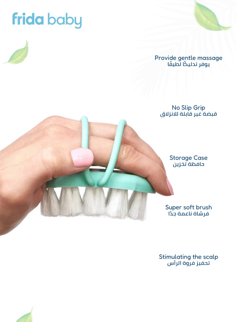 fridababy Head-Hugging Baby Hairbrush & Comb Set – Soft Bristles for Gentle Scalp Care, Cradle Cap Relief & Newborn Grooming – Ergonomic, No-Slip Grip for Easy Styling - Image 5