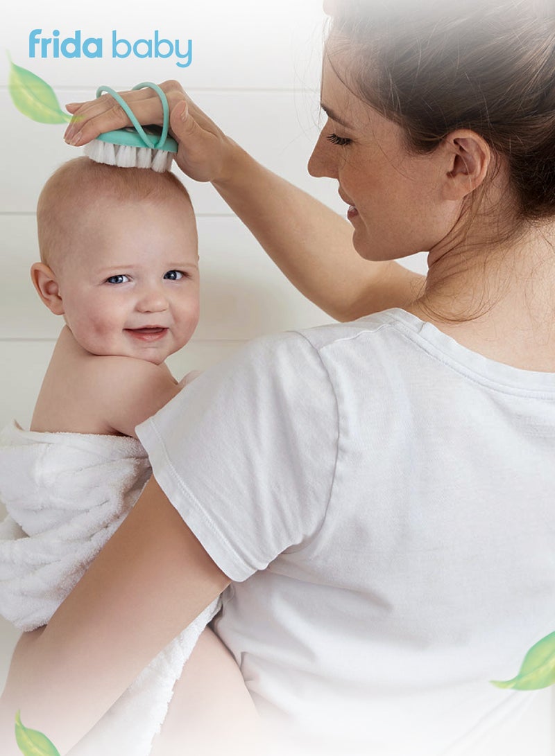 fridababy Head-Hugging Baby Hairbrush & Comb Set – Soft Bristles for Gentle Scalp Care, Cradle Cap Relief & Newborn Grooming – Ergonomic, No-Slip Grip for Easy Styling - Image 2