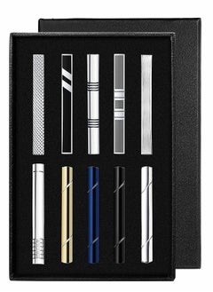 Tie Clips Set for Men Bar Clip Black Silver-Tone Gold Tone Wedding Business with Gift Box