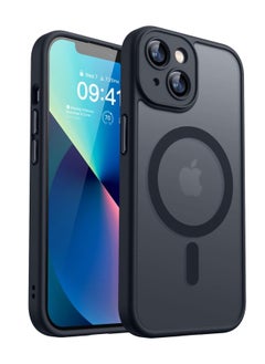 ESCASE Magnetic Cover for iPhone 13 (6.1 Inches) MagSafe Compatible [Full Camera Protection], Translucent Matte Slim Protective Shockproof Case, Black  - Image 1