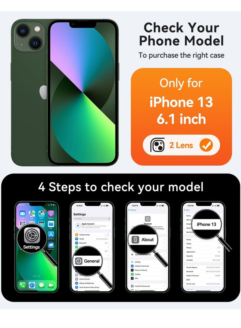 ESCASE Magnetic Cover for iPhone 13 (6.1 Inches) MagSafe Compatible [Full Camera Protection], Translucent Matte Slim Protective Shockproof Case, Black - Image 2
