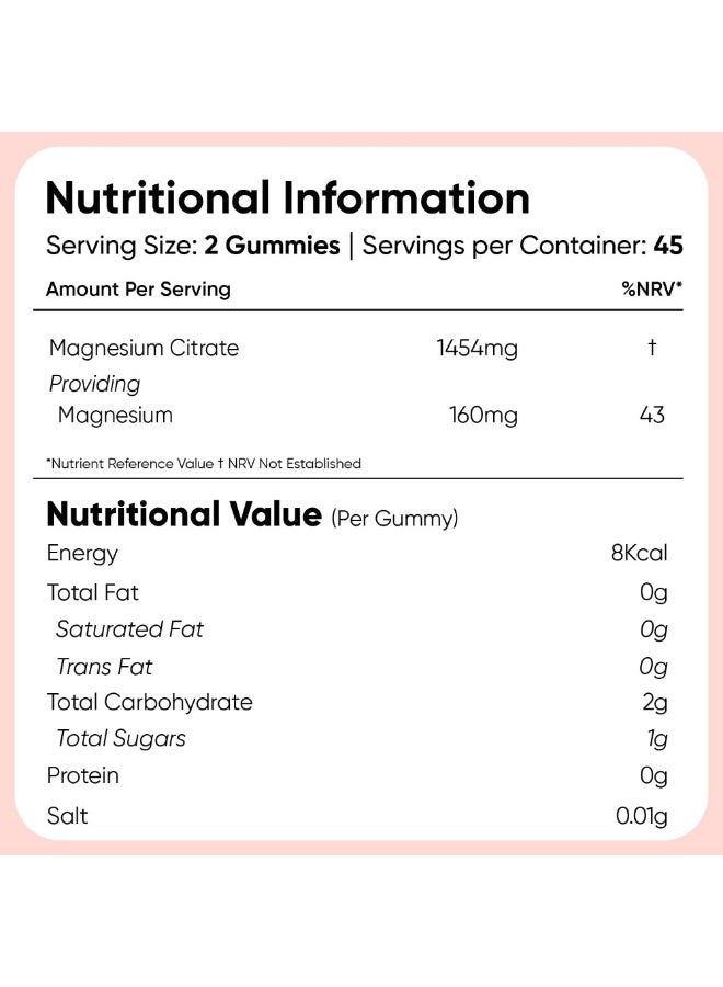 WeightWorld MAGNESIUM CITRATE GUMMIES Natural Grape Flavour 1454mg of Magnesium Citrate providing 160mg Elemental Magnesium 90 Gummies - Image 5