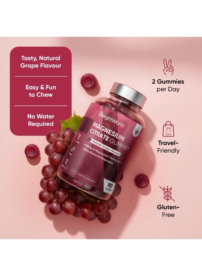 WeightWorld MAGNESIUM CITRATE GUMMIES Natural Grape Flavour 1454mg of Magnesium Citrate providing 160mg Elemental Magnesium 90 Gummies - Image 4