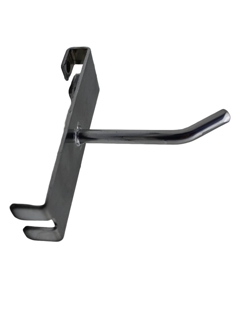 ROBUSTLINE Silver Jali Display Hook – Heavy-Duty Metal Hanging Hook for Mesh Panels & Gridwall Displays – Ideal for Retail, Exhibitions & Home Organization 6X6 