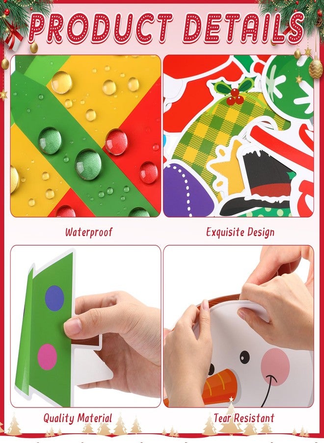 Funrous Christmas Bulletin Board Decoration Set Xmas Tree Classroom Decor Snowman Santa Claus Gnome Snowflake Cutout Winter Border Trim for Xmas Holiday Office Wall Door Supplies (Light Bulb) - Image 3