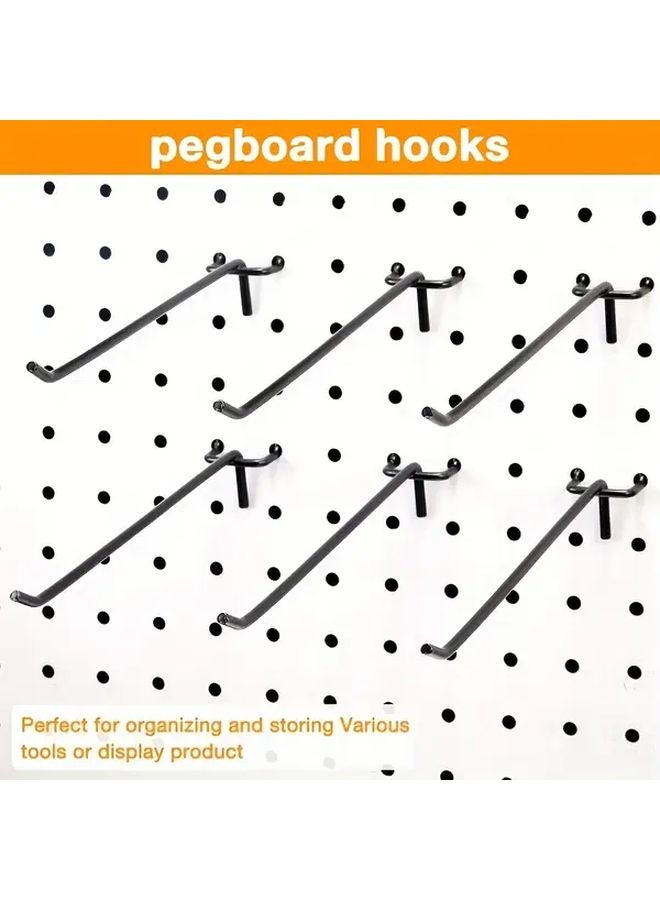 30pcs Black Stainless Steel Pegboard Hooks 8 Inch for Garage Storage Organization - Image 5