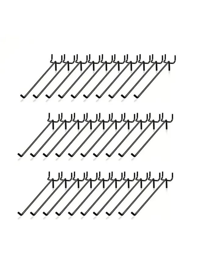 30pcs Black Stainless Steel Pegboard Hooks 8 Inch for Garage Storage Organization - Image 2