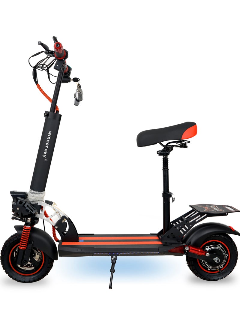 Winner Sky Sky E10 Pro (Plus) Electric Scooter – Powerful Motor, Excellent Speed, 35-40Km Range With A 48V13Ah Battery, Big Digital Display, Bluetooth, 10" Off-Road Tires, Foldable E Scooter, Includes Free Helmet, Toolkit, Safety Belt, Lock, Pump & Mobile Holder  - Image 3