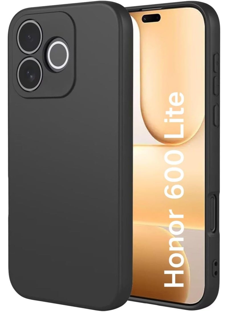 جراب حماية لهاتف Honor 600 Lite، مصنوع من المطاط السائل الهلامي، مع بطانة ناعمة من الألياف الدقيقة، بتصميم نحيف وصلب، مقاوم للصدمات، باللون الأسود. - Image 1