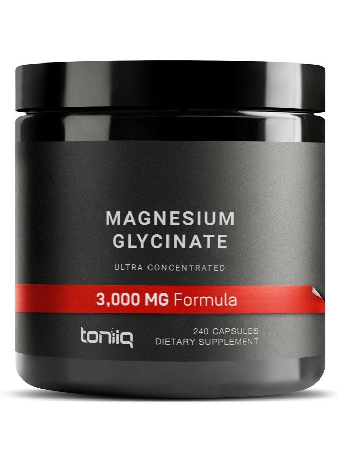 Toniiq Toniiq 3,000mg Ultra High Strength Magnesium Glycinate - 240 Veggie Capsules  - Image 1