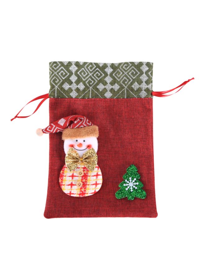 NIBEMINENT Snowman Themed Gift Bag Red/Green/White - Image 1