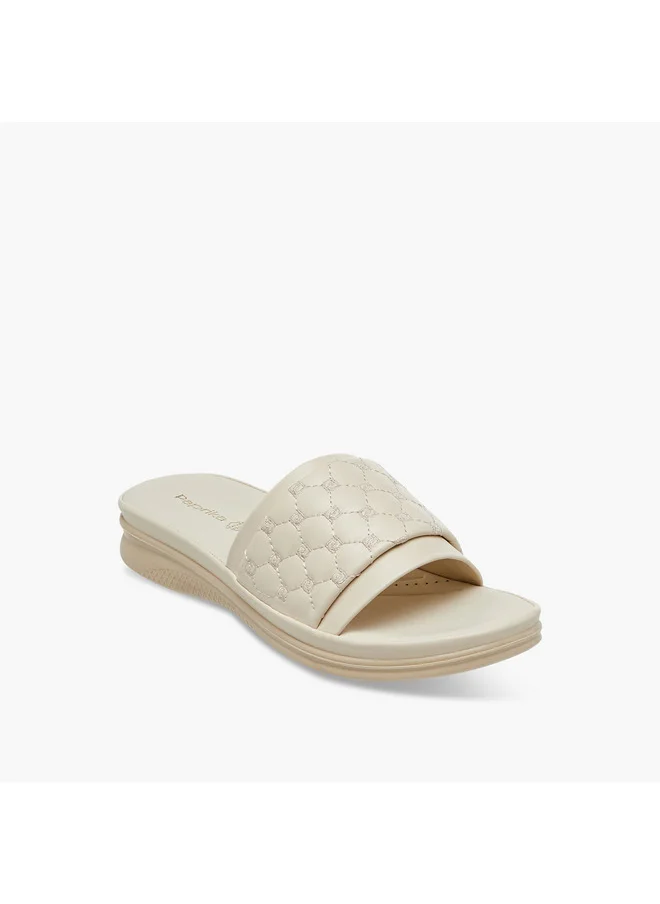 بابريكا Women's Monogram Quilted Slip-On Sandals