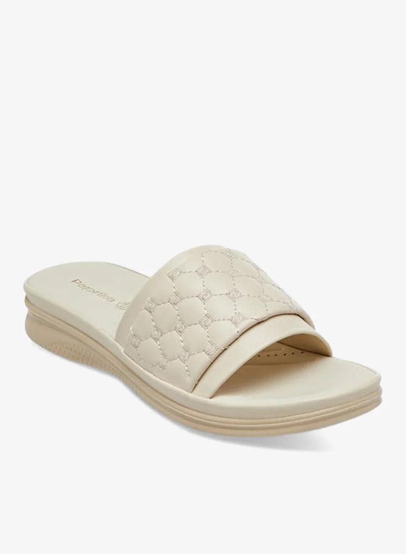 بابريكا صنادل نسائية سهلة الارتداء مبطنة بشعار المونوغرام