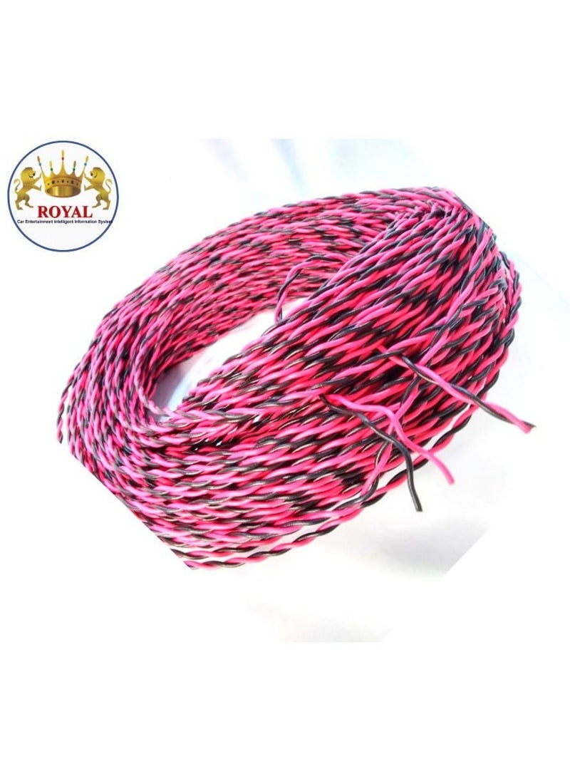 Royal SPEAKER CABLE AUDIO SYSTEM CONNECTION DYT-PF TWISTED BY MIX COLOR  BLACK&PINK  - Image 2