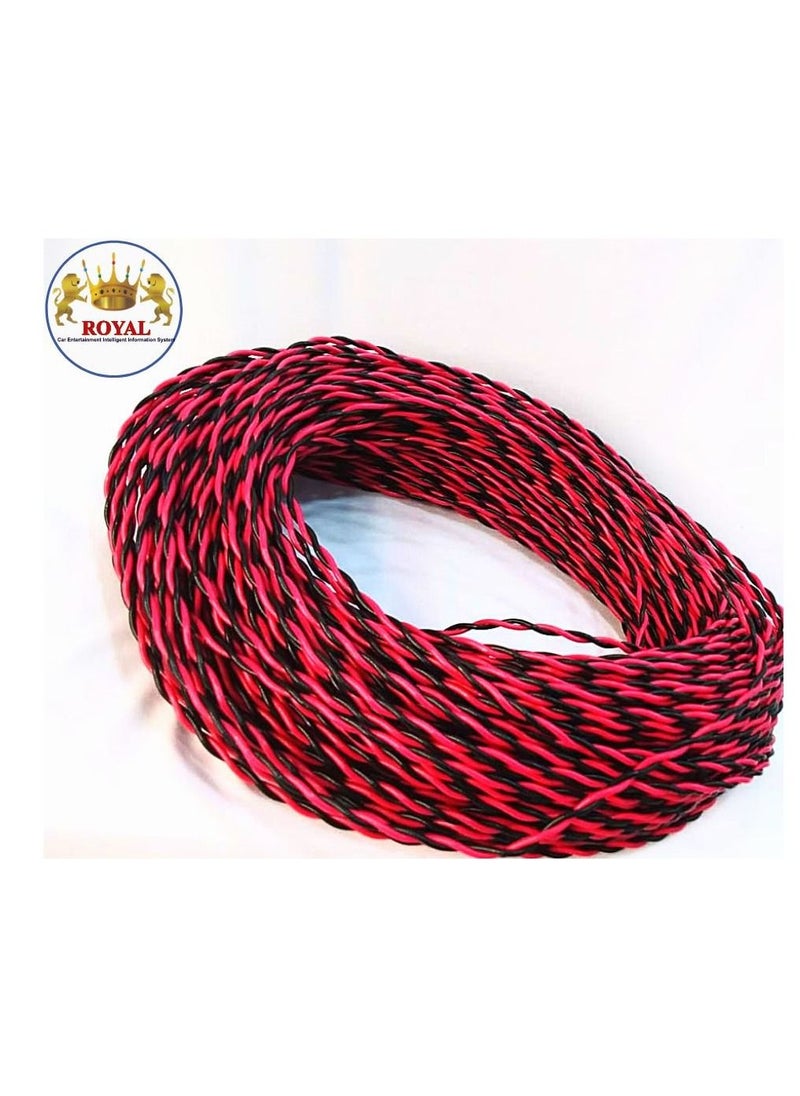 Royal SPEAKER CABLE AUDIO SYSTEM CONNECTION DYT-PF TWISTED BY MIX COLOR  BLACK&PINK  - Image 1