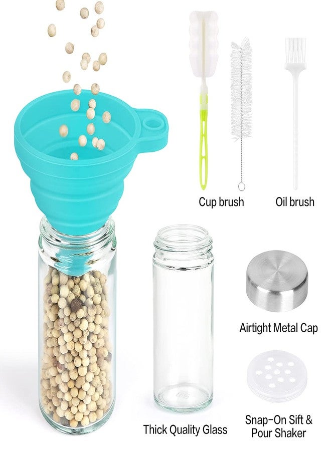 CANTAMI Spice Rack Organizer with Jars for Cabinet (20Pcs) Revolving/Rotating Seasoning Organizer, Stainless Steel/Wooden Countertop Rack Tower Organizer for Kitchen Pantry with Reusable Labels/Funnel/Brushes - Image 5