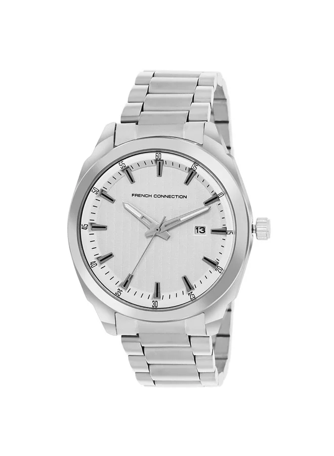 French Connection 42mm Men's Quartz Watch with Silver Dial