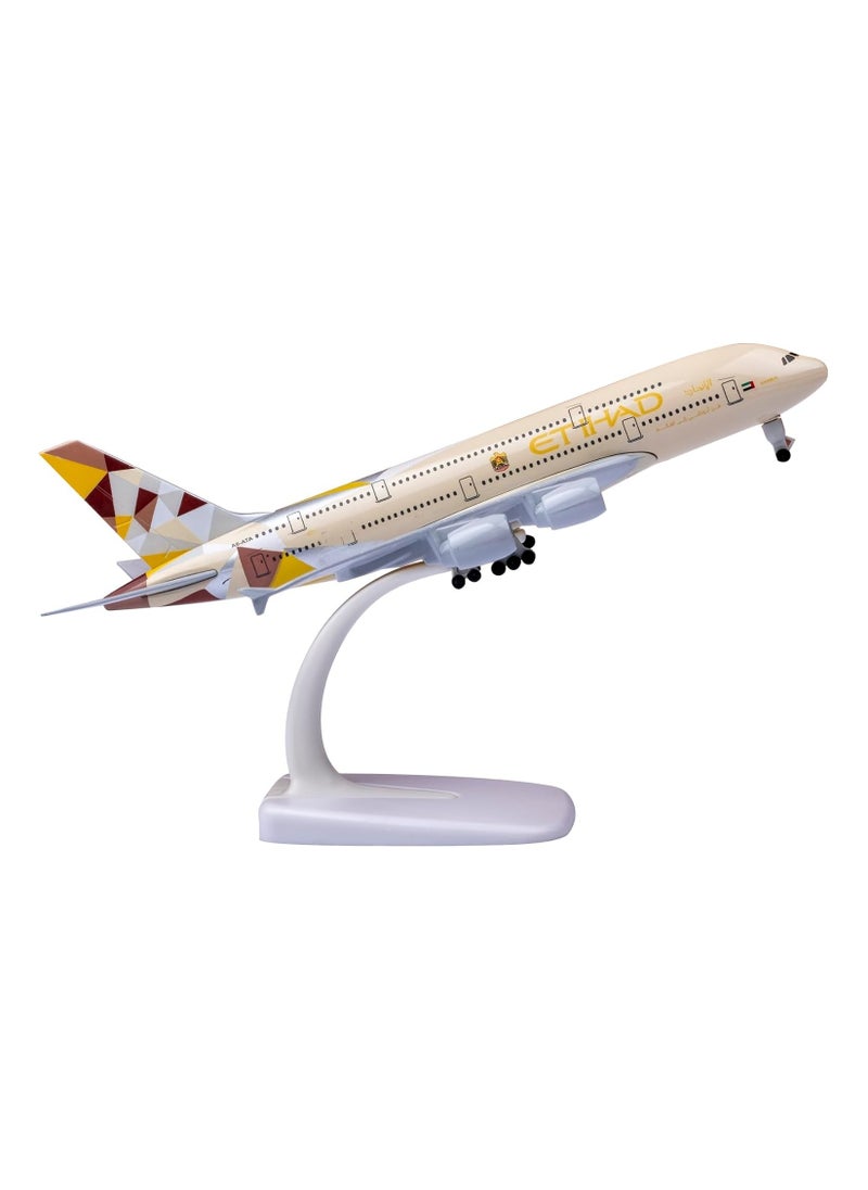 Model Airplane 1:300 Scale Model Etihad Airbus 380 Model Plane Metal Alloy Model for Gift and Decoration  - Image 1