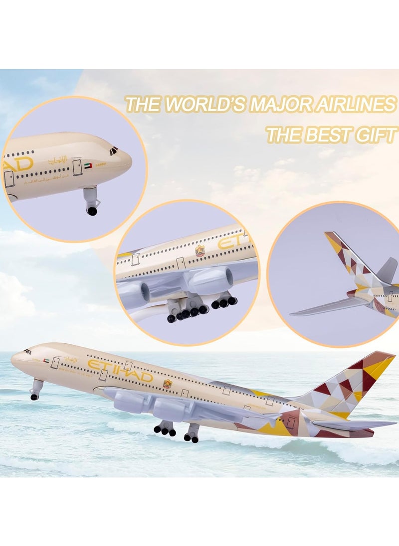 Model Airplane 1:300 Scale Model Etihad Airbus 380 Model Plane Metal Alloy Model for Gift and Decoration  - Image 4