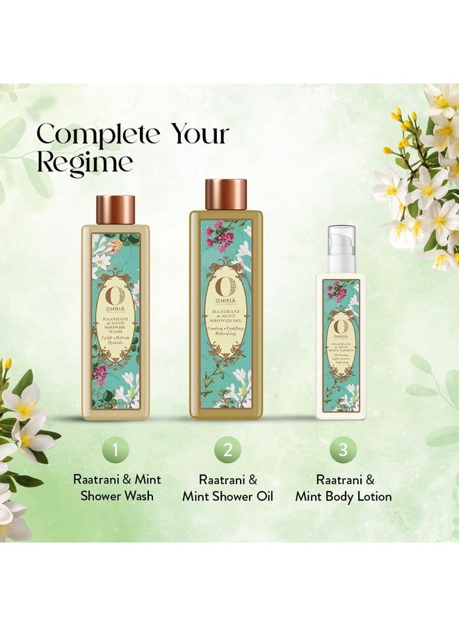 Ohria Ayurveda Raatrani & Mint Shower Oil | Cooling, Uplifting & Refreshing/| Men & Women| For All Skin Types - 200ml - Image 5