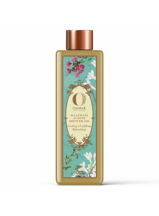 Ohria Ayurveda Raatrani & Mint Shower Oil | Cooling, Uplifting & Refreshing/| Men & Women| For All Skin Types - 200ml - Image 1