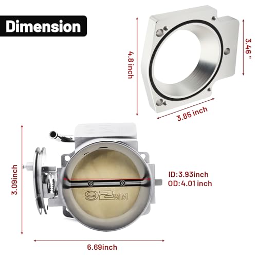 Endxedo جسم خنق Endxedo 92MM مع مستشعر TPS IAC وموصل جسم الخنق يناسب شيفروليه GM الجيل الثالث LSX LS LS1 LS2 LS7 محرك فضي - Image 5