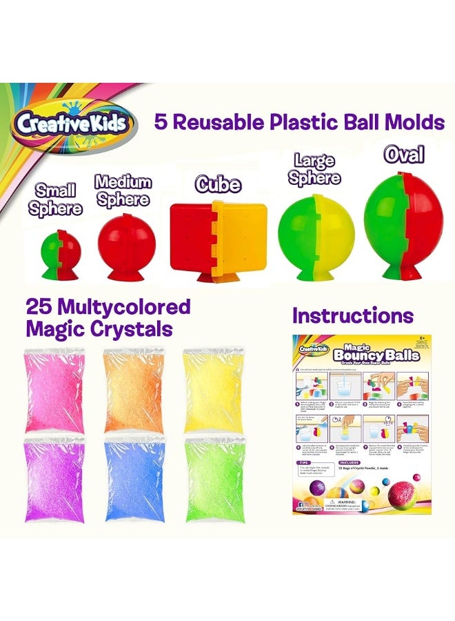 Creative Kids Magic Bouncy Balls - DIY STEM Toys - Science Kit for Kids - 25 Multicolor Bags & 5 Molds Makes Up to 43 Balls - Image 3
