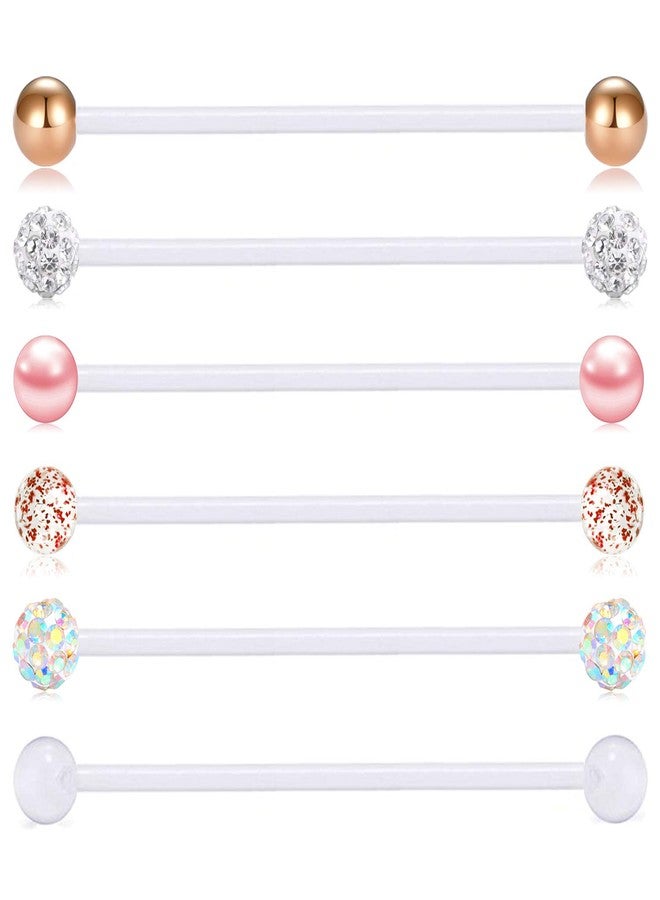 FECTAS 14G Industrial Barbells Cartilage Piercing Flexible Bar Helix-Conch Piercing Bar 6PCS 1 1/4in(32mm) - Image 1