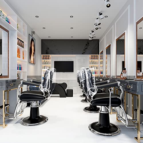 Oppaxf 5 Pieces Chair Back Cover Salon Chair Cover Plastic Clear Round Chair Back Cover Prevents Damage to Spa/Salon Chair, Hairdressing Chair Back Covers Fits Most Standard Salon Chairs, Office Chairs - Image 5