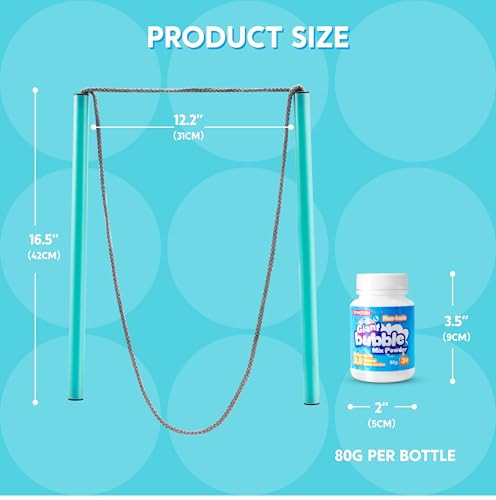 SYNCFUN Giant Bubble Wand Kit 3Piece Set with Concentrate SolutionUp to 35 Gallons Big Bubble Wand Set with Mix Powder Outdoor Toy for Kids Boys Girl Party Summer - Image 5