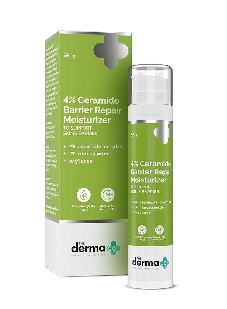The Derma Co 4% Ceramide Barrier Repair Moisturizer Niacinamide and Oxylance  Repairs and Strengthens Skin Improves Skin texture Lightweight Cream  50g - Image 1