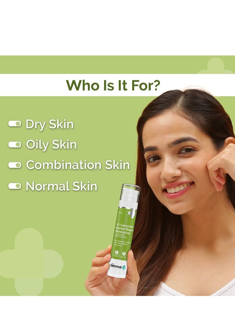 The Derma Co 4% Ceramide Barrier Repair Moisturizer Niacinamide and Oxylance  Repairs and Strengthens Skin Improves Skin texture Lightweight Cream  50g - Image 3
