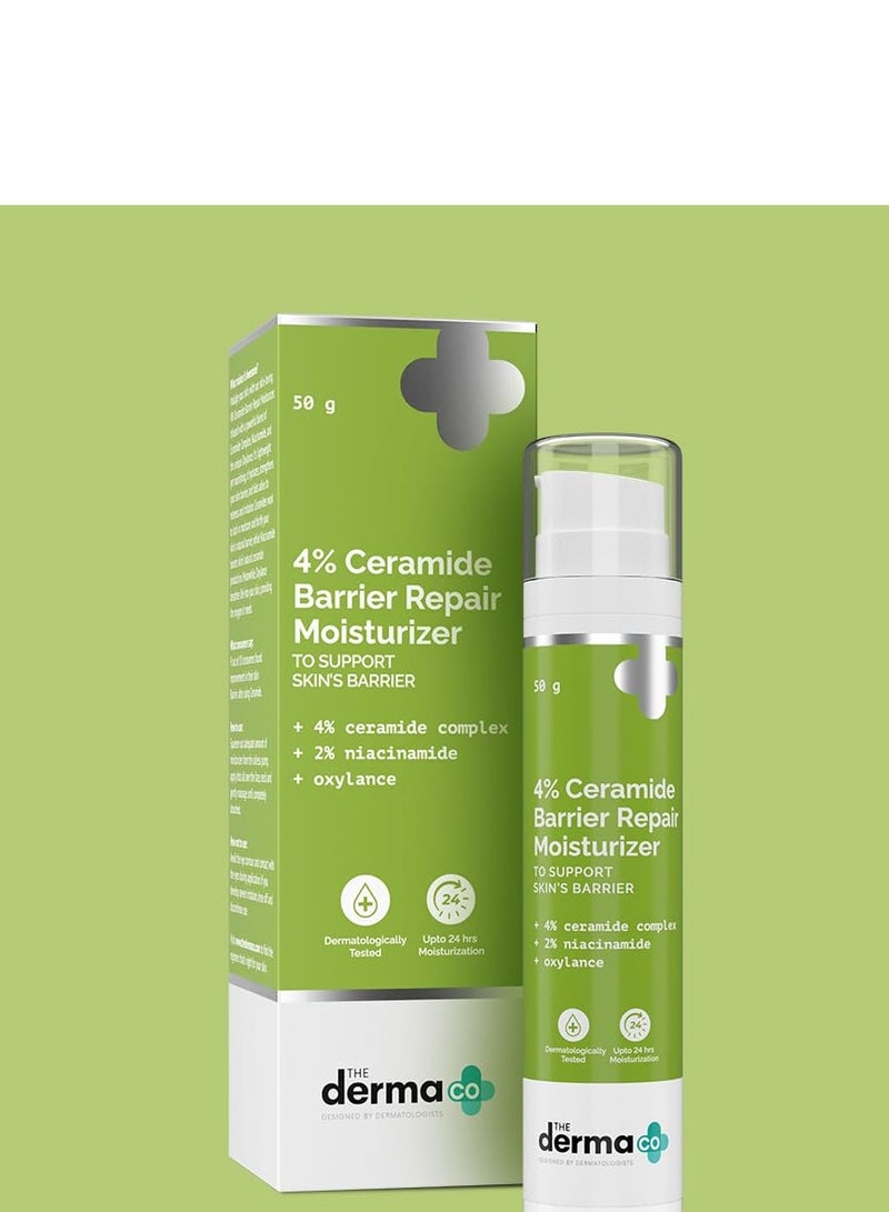 The Derma Co 4% Ceramide Barrier Repair Moisturizer Niacinamide and Oxylance  Repairs and Strengthens Skin Improves Skin texture Lightweight Cream  50g - Image 2
