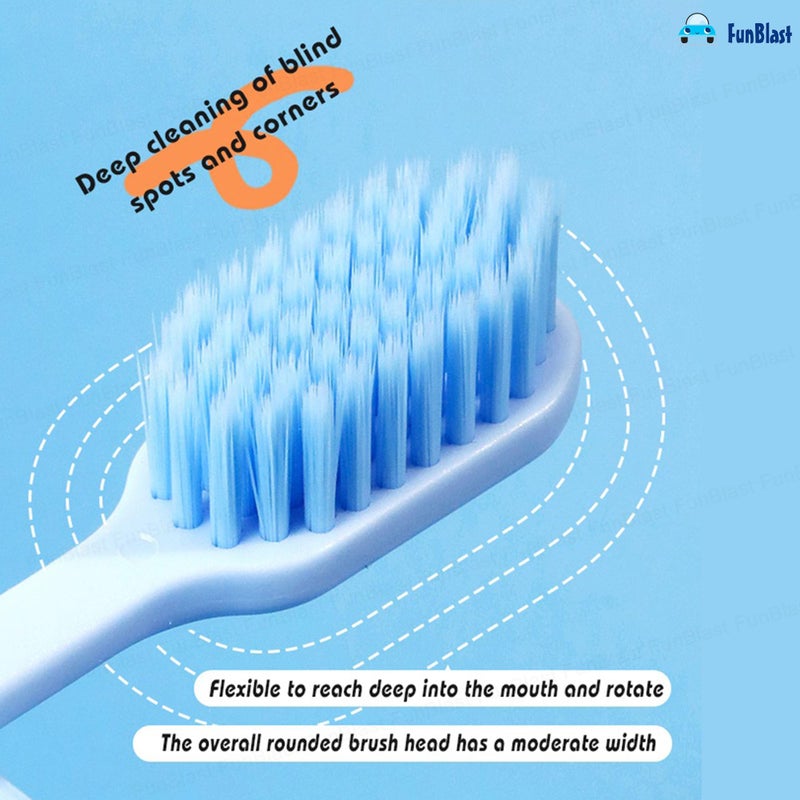 FunBlast Tooth Brush Set - Tooth Brush Combo Pack of 8 Pcs; Tooth brush for Kids & Adults, Super Soft Bristles for Sensitive Teeth, Manual Toothbrush for Kids & Adults (Multicolour) - Image 3