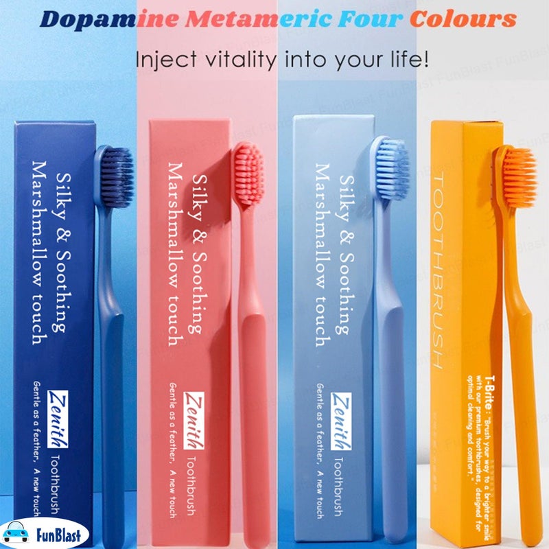 FunBlast Tooth Brush Set - Tooth Brush Combo Pack of 8 Pcs; Tooth brush for Kids & Adults, Super Soft Bristles for Sensitive Teeth, Manual Toothbrush for Kids & Adults (Multicolour) - Image 4