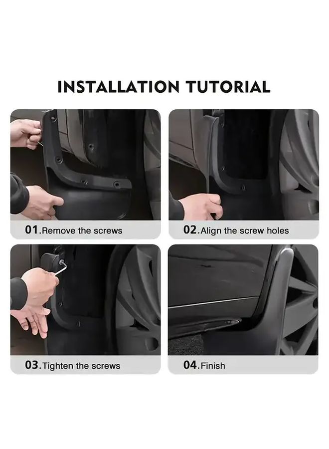 For RAV4 2019-2024 No Pedal Mudguards Durable PP Front Rear Wheels Protection Scratch Resistant - Image 4
