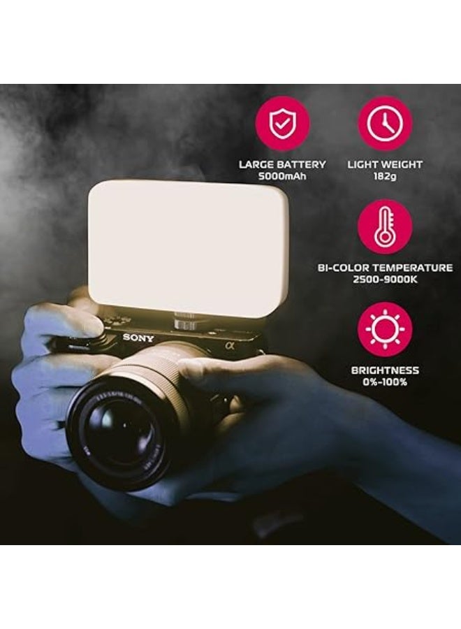 ULANZI VL200 Bi-Color LED Video Light, On-Camera Video Light, Type-C Rechargeable 5000mAh Mini Camera Light, 2500-9000K Ultra Bright Photo and Video Lighting, Fill Light, Potable Photography Lighting - Image 2