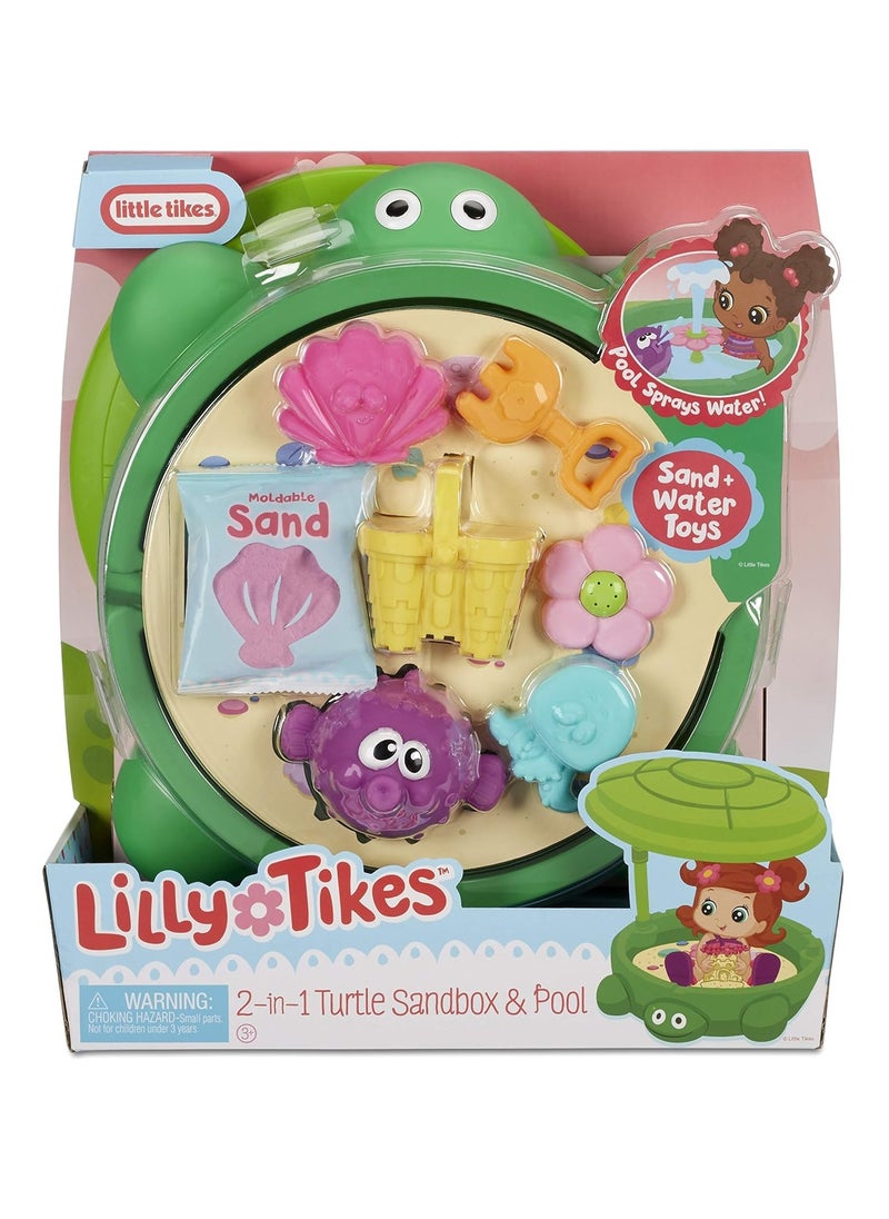 little tikes 2-in-1 Turtle Sandbox & Pool |Floral Theme | Adorable Playset | Material : Plastic | For Kids Boys & Girls | Age Group : ‎36 months - 12 years  - Image 5