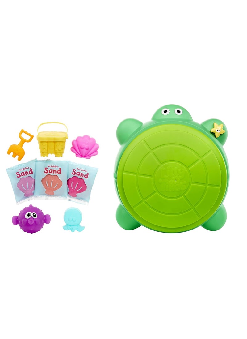 little tikes 2-in-1 Turtle Sandbox & Pool |Floral Theme | Adorable Playset | Material : Plastic | For Kids Boys & Girls | Age Group : ‎36 months - 12 years  - Image 1
