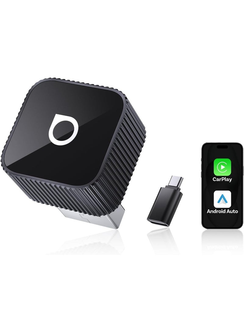 Ottocast Mini Slim Wireless CarPlay & Android Auto Adapter 2-in-1 – Plug & Play, Fast Lag-Free Connection, Multi-User Support, AI Voice Assist (ChatGPT, Gemini), Bluetooth 5.0, Compact Design for iOS 10+ & Android 11+ - Image 2