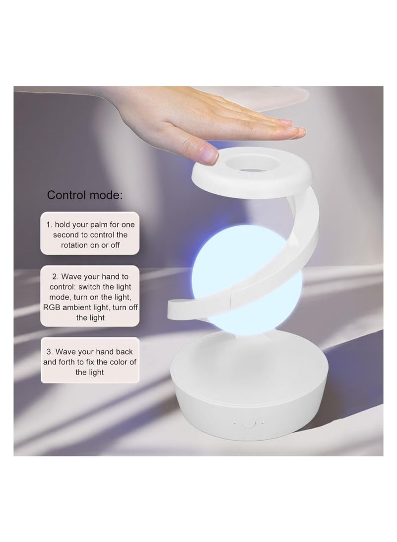 TIGER Modern Spiral Bedside Lamp with Rotating RGB Suspension, 3D Visual Levitation Ball LED Table Lamp, Magnetic LED Desk Light Bulb, Stylish Nightstand Lamp for Bedroom, Living Room, and Office Decor, Futuristic Home Lighting Solution - Image 3