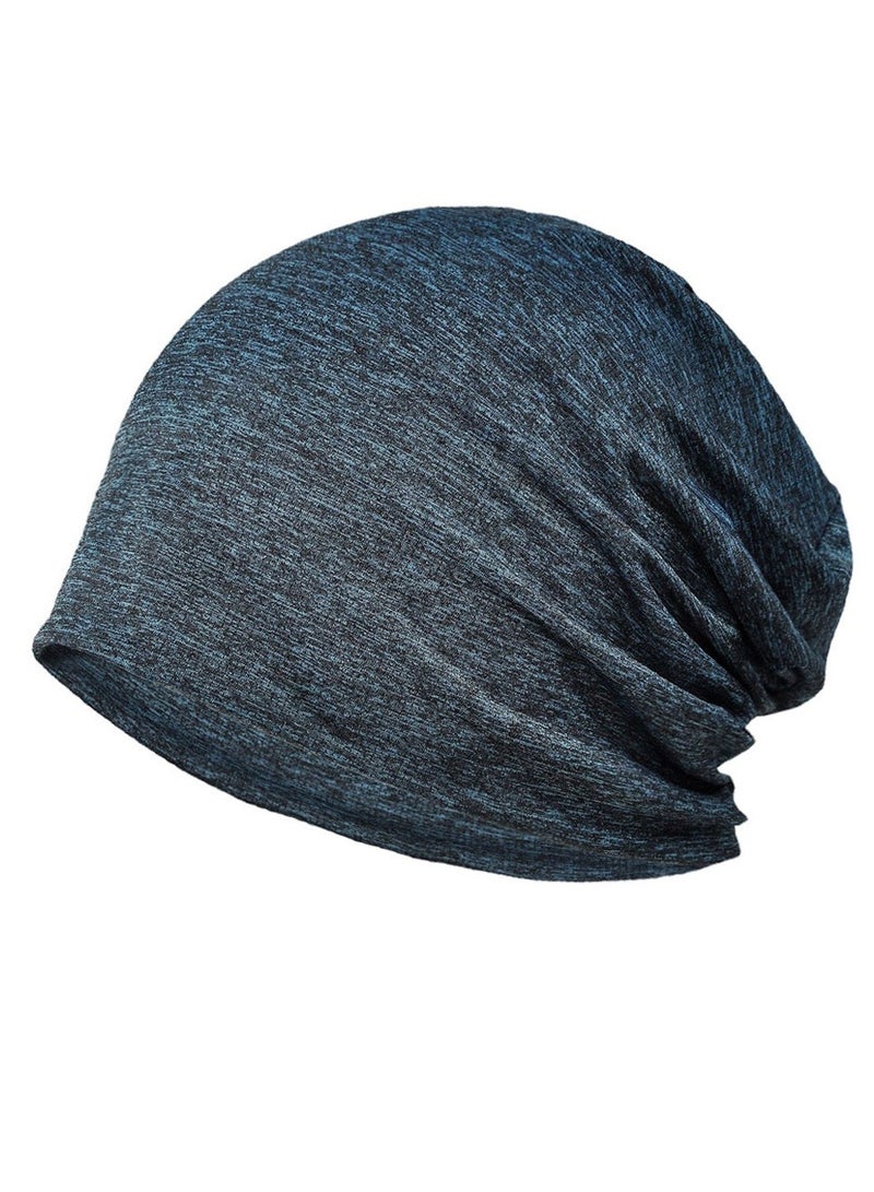 Loquat Infinity Scarf Headwear Cap Breathable Beanie Hat Navy Blue 