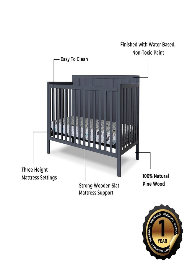 Sorelle Furniture Essex Crib Classic 4-in-1 Convertible Crib, Made of Wood, Non-Toxic Finish, Wooden Baby Bed, Toddler Bed, Child’s Daybed and Full-Size Bed, Nursery Furniture-Midnight - Image 3
