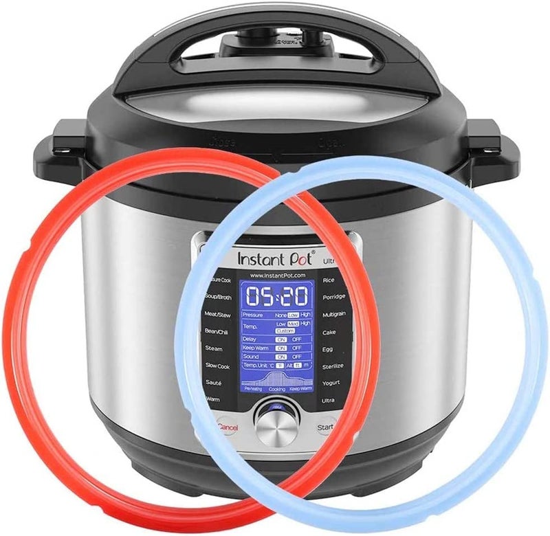 حلقة ختم سيليكون لوعاء الطهي الفوري 6 5Qt سماء زرقاء لذيذة كرز أحمر حلو طعام سيليكون آمن 2Pack